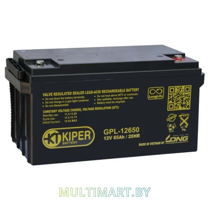 Аккумулятор для ИБП Kiper GPL-12650 (12В/65 А·ч)